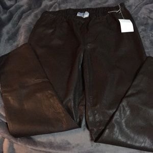 👖Brown faux leather pants👖